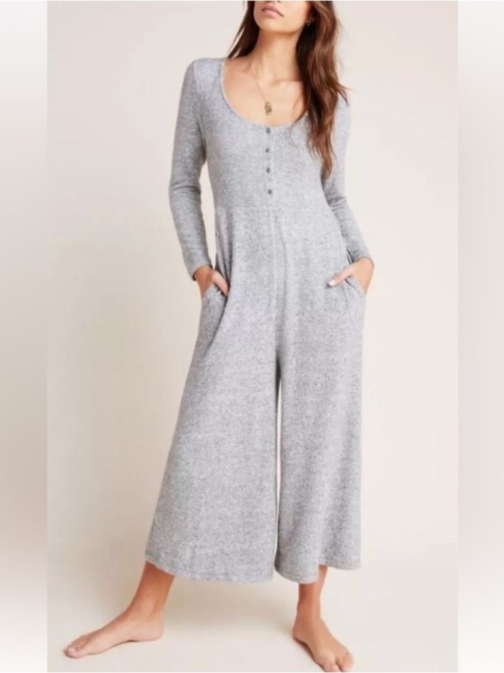 ANTHROPOLOGIE Marisa Hacci Wide Leg Sleep Jumpsuit sz Small